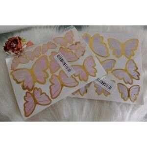20 Pieces Butterfly Table Decor Centerpieces  Gift Tie On Paper Pink Purple